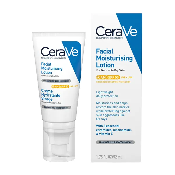 CeraVe AM Facial Moisturinsing Lotion SPF 50 (52mls)