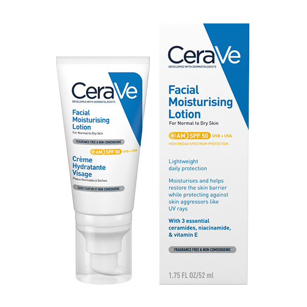 CeraVe AM Facial Moisturinsing Lotion SPF 50 (52mls)
